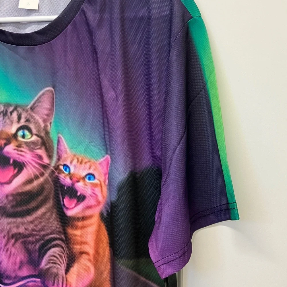 NWT Retro Space Cat T-shirt on Bike, Various Sizes